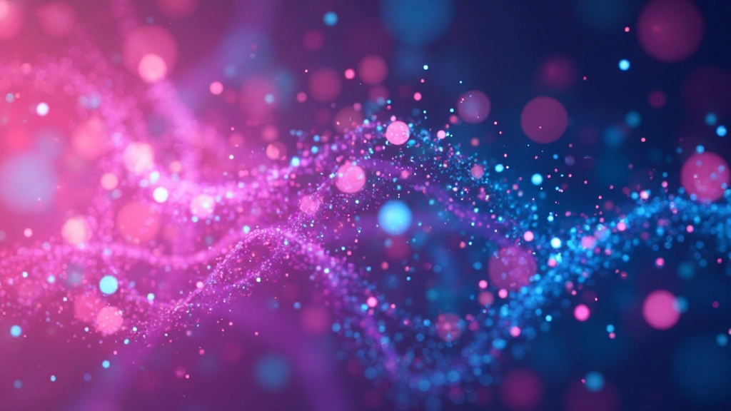 Meerdere dansende vormen en cirkels die elkaar kruisen in een organische beweging